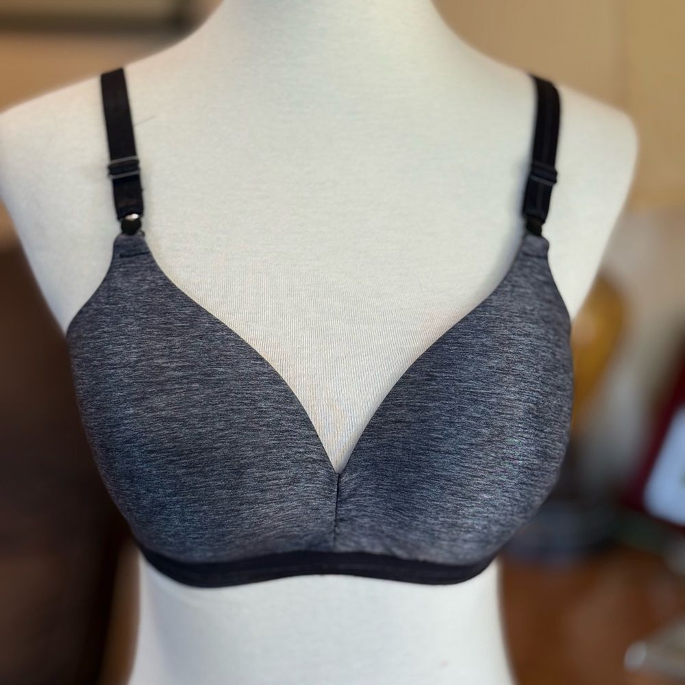 Warner's Charcoal Soft Cup Gray Bra